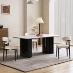 Load image into Gallery viewer, Modern Rectangular Dining Table with White Sintered Stone Top