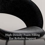 Load image into Gallery viewer, Modern Black Curved Dining Chair with Stainless Steel Legs Minimalist Accent Chair 1 Piece