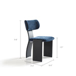 Load image into Gallery viewer, Modern Blue Upholstered Dining Chair with Black Metal Frame 1 Piece