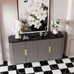 Load image into Gallery viewer, 62.4'' Modern Luxury Elegant Gray and Gold Sideboard with Shelves