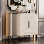 Load image into Gallery viewer, 54.6" Elegant Cream White Sideboard Buffet Cabinet with Adjustable Shelves