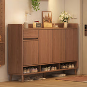 47.2''/55.1'' Modern Walnut Entryway Shoe Cabinet with Drawer Stylish Storage Organizer