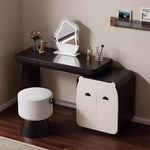 Load image into Gallery viewer, Modern Makeup Vanity Table with LED Round Mirror Storage Cabinet
