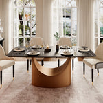 Load image into Gallery viewer, Modern Dining Table Sintered Stone Matte Black Surface