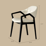 Load image into Gallery viewer, Set of 2 Modern Wooden Dining Chair with Upholstered Seat Mid Century Armchair Solid Wood Frame Minimalist Design