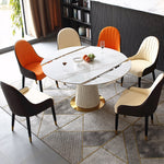 Load image into Gallery viewer, 50.7" Convertible Folding Dining Table Round to Square Expandable Dining Table