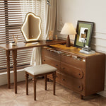 Load image into Gallery viewer, Vintage Solid Wood Shoe Cabinet with Extendable Tabletop Mid-Century Entryway Storage Console with Drawers