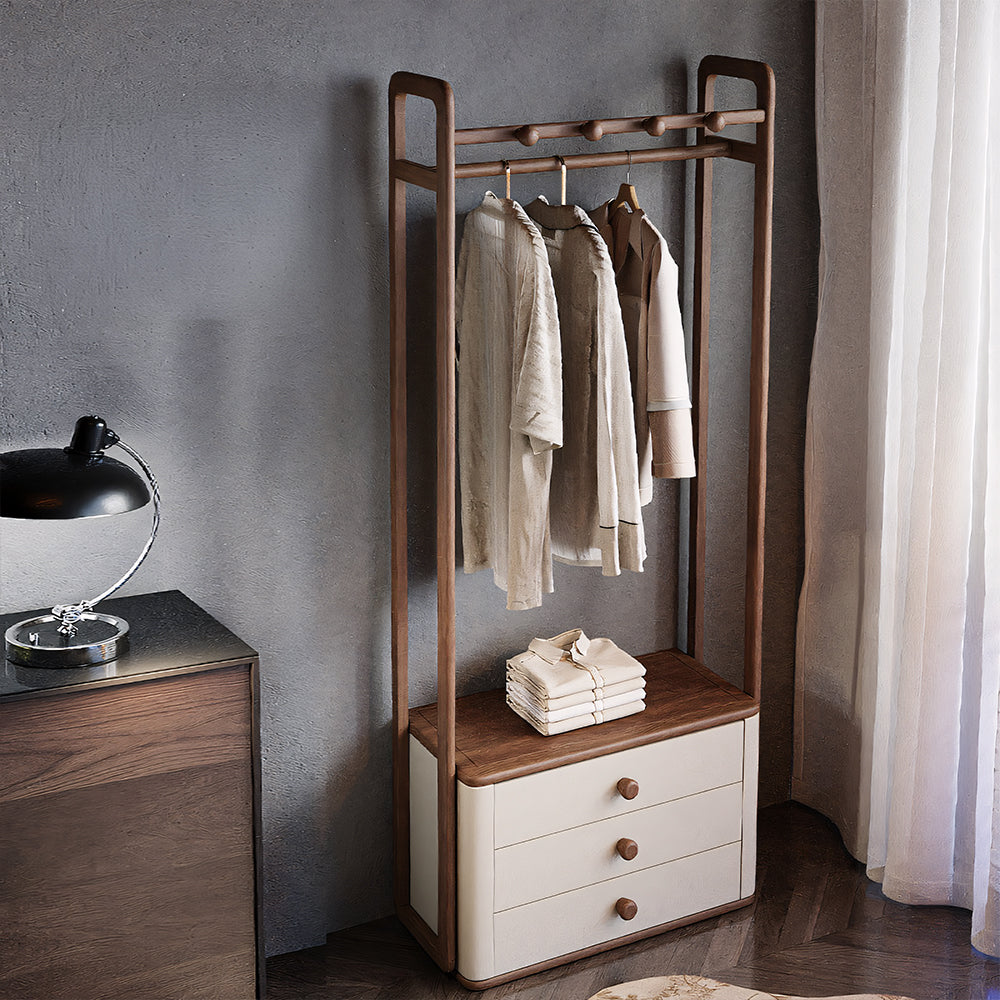 Coat Rack with Storage Drawers Modern Minimalist Design Versatile Hanging Storage Solution
