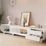 Load image into Gallery viewer, 78.7'' Modern Minimalist White TV Stand with Sculptural Storage Design