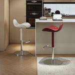 Load image into Gallery viewer, 1-Piece Modern Adjustable Swivel Bar Stool with Faux Leather Seat Chrome Base