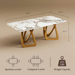 Load image into Gallery viewer, Elegant Modern Dining Table with Golden Base