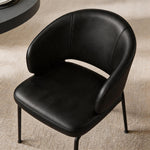 Load image into Gallery viewer, Modern Black Dining Chair with Curved Wraparound Back and Metal Legs 1 Piece