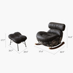 Load image into Gallery viewer, Modern Rocking Lounge Chair with Leather Cushion and Walnut Rocker Base