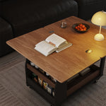 Load image into Gallery viewer, Lift Top Coffee Table with Hidden Storage and Rolling Wheels Modern Multifunctional Design for Living Room