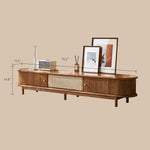 Load image into Gallery viewer, 70.2'' TV Stand Sliding Rolling Door Rattan TV Console Media Cabinet for Modern Living