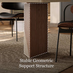 Load image into Gallery viewer, Rectangular Dining Table with Travertine-Look Sintered Stone Top and Fluted Oak Base
