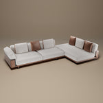 Load image into Gallery viewer, 110" Modern 4-Seater Leather Sofa Luxury Comfort with High-Density Foam Solid Wood Frame & Brushed Stainless-Steel Accents