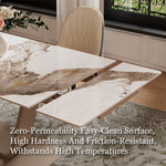Load image into Gallery viewer, 58"-81" Extendable Dining Table with Modern Patterned Stone Top