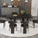 Load image into Gallery viewer, Modern Black Dining × Gray & Gold Sideboard Minimalist Luxury Dining Room Bundle