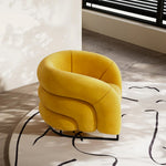 Load image into Gallery viewer, Accent Armchair Modern Faux Leather Upholstery Cloud-Inspired Cushion Design Sturdy Metal Base
