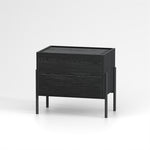 Load image into Gallery viewer, Modern Nightstand with Black Metal Legs Natural Wood Finish & Spacious Drawer