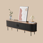 Load image into Gallery viewer, 70.2'' Mid Century Modern TV Stand Minimalist Design Adjustable Storage Compact Space Saving