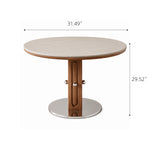 Load image into Gallery viewer, 31.49" Modern Round Dining & Meeting Table with Sculptural Wood Pedestal Base