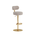 Load image into Gallery viewer, 1 Piece Modern Upholstered Adjustable Bar Stool with Gold Metal Base