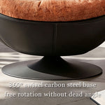 Load image into Gallery viewer, Modern Lounge Swivel Chair Linen Upholstered Fabric with Curved Design and Metal Base