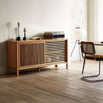 Load image into Gallery viewer, 64'' Japanese-Style Wood Sideboard with Slatted Doors