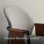 Load image into Gallery viewer, Modern Upholstered Dining Chair Set of 2 Curved Back Accent Chair with Faux Leather Armrests and Ash Wood Legs