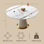Load image into Gallery viewer, Luxury White & Gold Dining Suite Convertible Expandable Dining Table Contemporary Sideboard