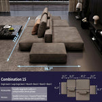 Load image into Gallery viewer, Modern Modular Sectional Sofa with Oversized Chaise and Deep Seat Lounge Design