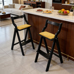 Load image into Gallery viewer, Modern Minimalist Counter Stool Solid Wood Bar Chair with Upholstered Seat 1 Piece