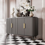 Load image into Gallery viewer, 62.4'' Modern Luxury Elegant Gray and Gold Sideboard with Shelves