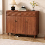 Load image into Gallery viewer, 47.2'' Modern Wooden Shoe Cabinet Entryway Storage Cabinet with Textured Drawers & Doors