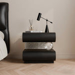 Load image into Gallery viewer, Modern Nightstand with Scratch-Resistant Leather & Smart Sensor Lighting