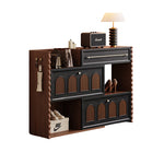 Load image into Gallery viewer, Extendable Shoe Cabinet Black & Walnut Modern Storage Organizer