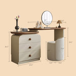 Load image into Gallery viewer, Modern Makeup Vanity LED Mirror and Stool Spacious Storage Rotatable Design
