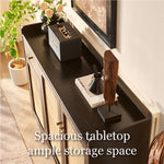 Load image into Gallery viewer, 43.3'' Modern Rattan Shoe Cabinet with Woven Doors and Storage Shelves