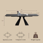 Load image into Gallery viewer, 54.6"- 78" Modern Folding Dining Table Versatile and Stylish in Dark Gray