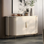 Load image into Gallery viewer, 54.6" Elegant Cream White Sideboard Buffet Cabinet with Adjustable Shelves