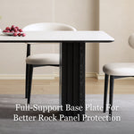 Load image into Gallery viewer, Modern Rectangular Dining Table with White Sintered Stone Top