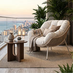 Load image into Gallery viewer, Outdoor Papasan Lounge Chair with Plush Cushion and Rope Weave Frame