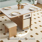 Load image into Gallery viewer, Multi-Functional Folding Coffee Table with Hidden Storage Extendable Design Easy Mobility & 2 Stools