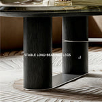 Load image into Gallery viewer, Modern Oval Coffee Table with Tempered Glass Top Black Base Minimalist Living Room Center Table