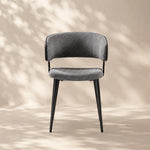 Load image into Gallery viewer, Layered Microfiber Texture Ergonomic Grey Residential Dining Room Chair 1 Piece