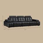 Load image into Gallery viewer, Luxury Sofa Black Genuine Leather Electric Power Recliner with Smart Voice Control for Ultimate Comfort