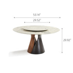 Load image into Gallery viewer, Modern Round Dining Table with Lazy Susan and Sculptural Pedestal Base