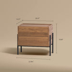 Load image into Gallery viewer, Modern Nightstand with Black Metal Legs Natural Wood Finish & Spacious Drawer